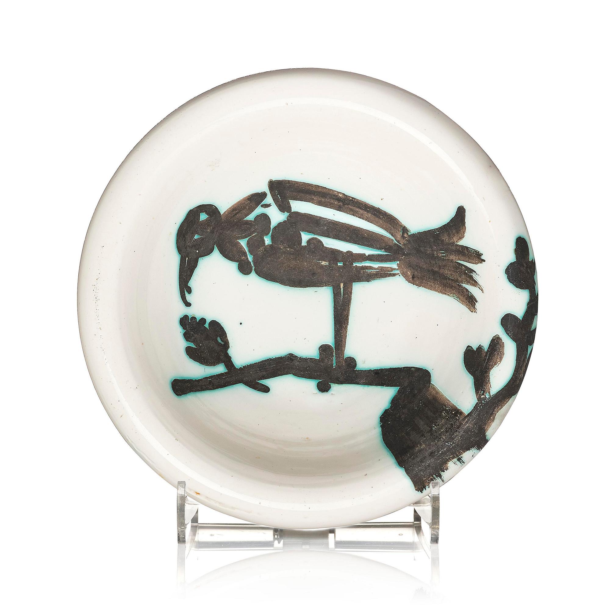 Pablo Picasso, fat, fajans, "Cendrier rond tourné" (A.R. 175), Madoura, Vallauris, Frankrike, efter 1952.