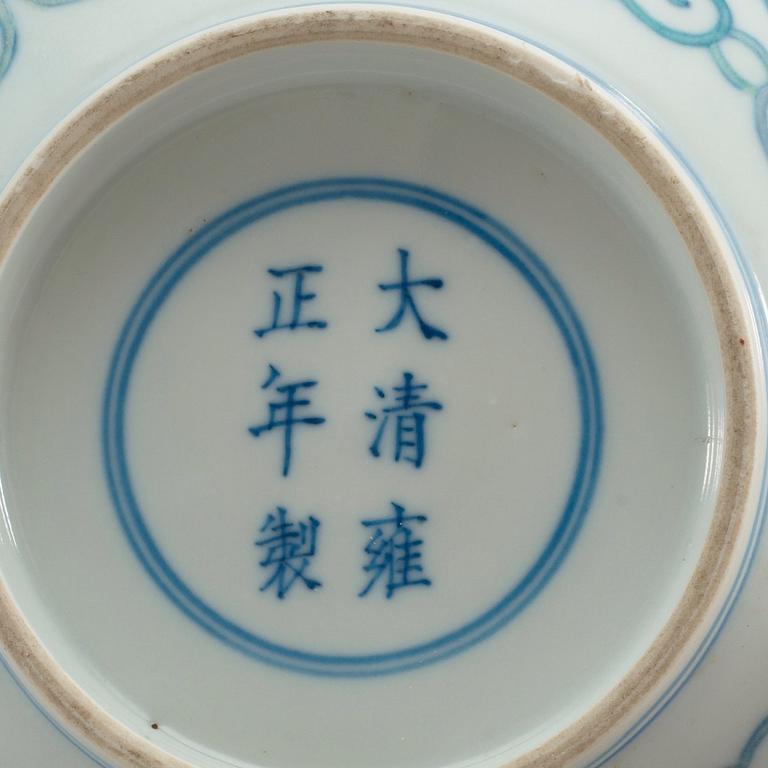 A doucai bowl, presumably Republic, with Yongzheng six character mark.