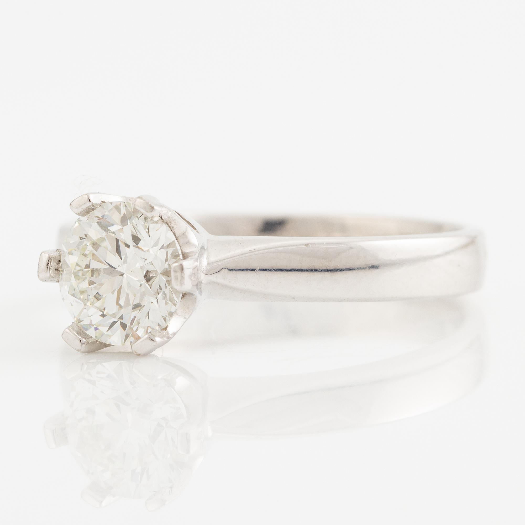 Ring, Schalins, 18K white gold with brilliant-cut diamond and accompanying report IGI.