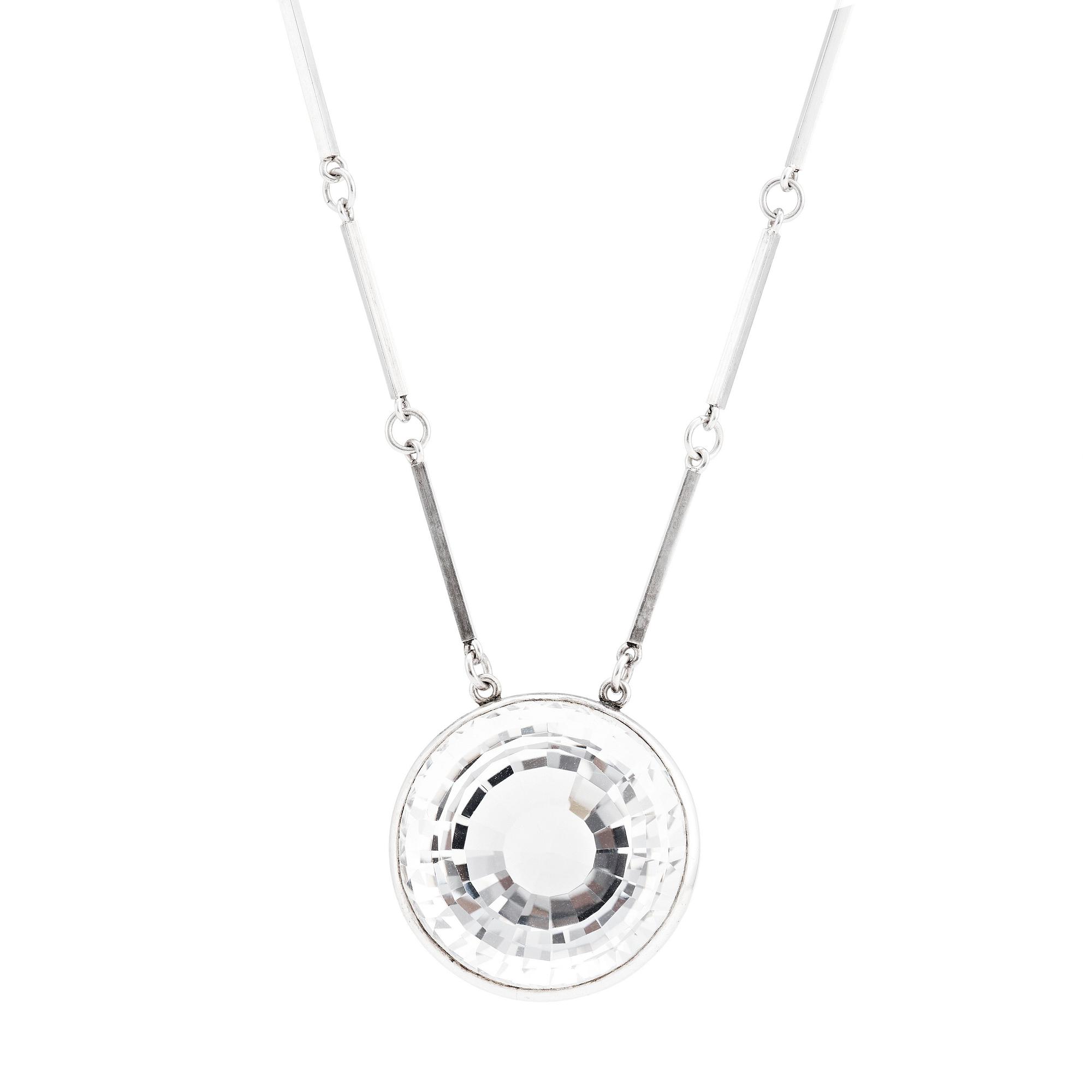 Wiwen Nilsson, hängsmycke, Lund 1965, sterling silver och bergkristall.