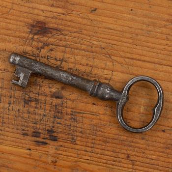 A painted wall cabinet, dated 1817.