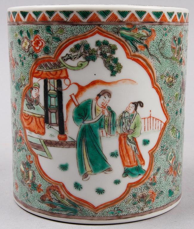 VASER, 2 st samt SKÅL, porslin. Kina, 1800/1900-tal.