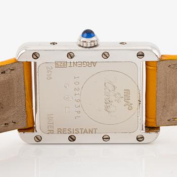 must de Cartier, Tank, wristwatch, 22 x 22 (29,5) mm.