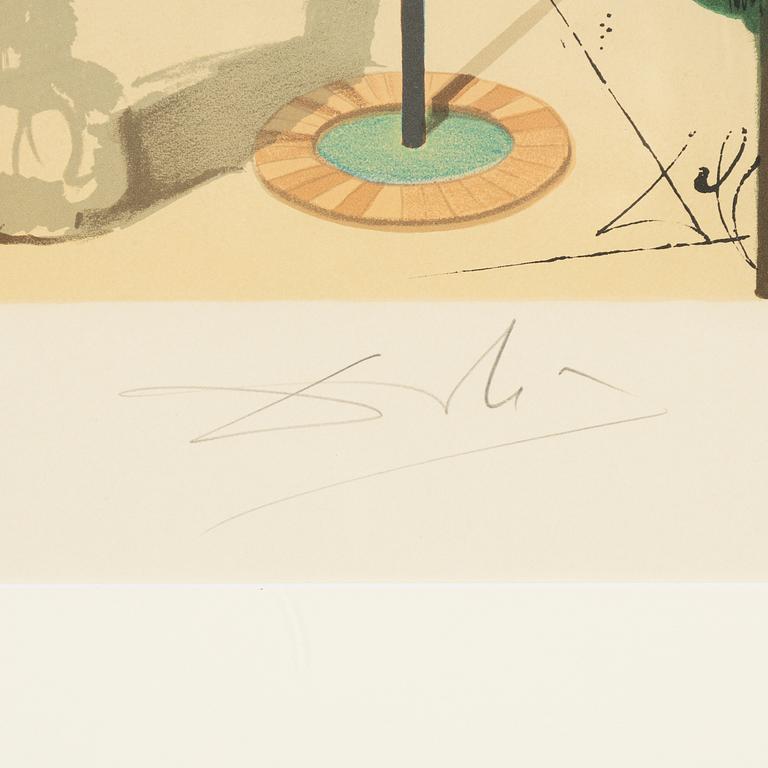 Salvador Dalí, färglitografi, 1979, signerad LVII/CXXV.