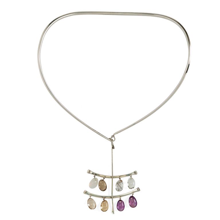 Vivianna Torun Bülow-Hübe, a silver necklace with pendant, executed in her own workshop, Stockholm 1964.