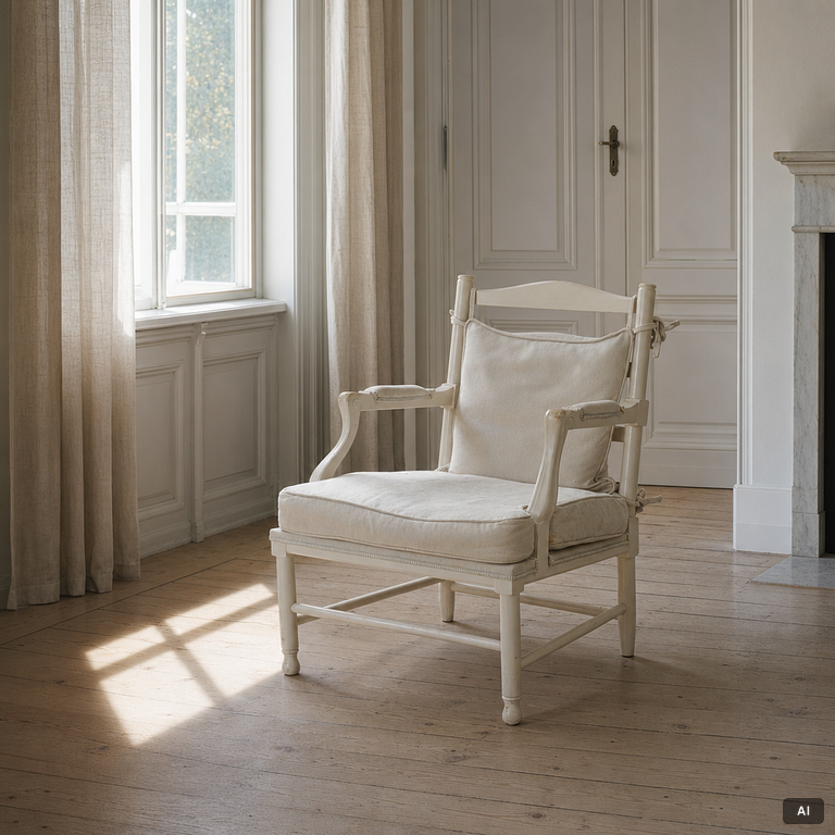 Armchair, Gustavian style, Gripsholm model, late 20th century.