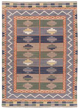 274A. Märta Måås-Fjetterström, a carpet 'Blå taggen', flat weave, ca 354 x 251 cm, signed AB MMF.