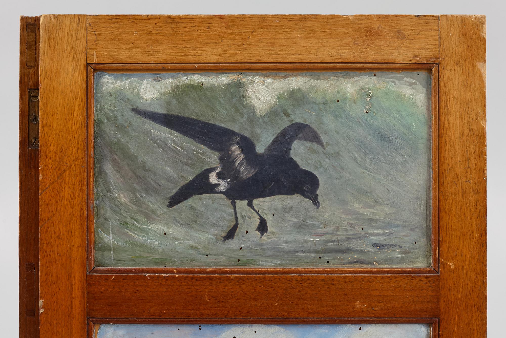 A folding screen, late 19th century.