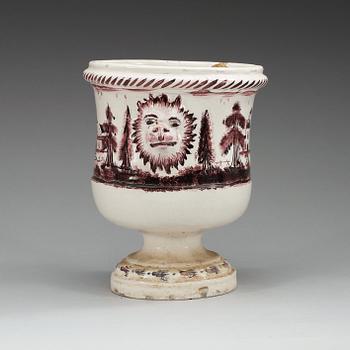 A Swedish Rörstrand faience champagne cooler, 18th Century.