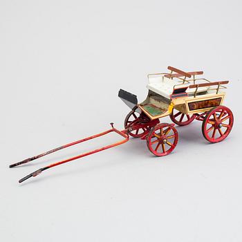 A painted metal horse carriage Germany c 1890-1900.