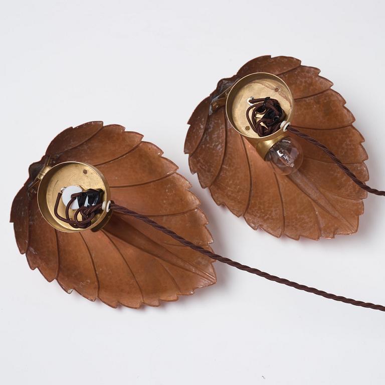 Hans Bergström, vägglampor 1 par, modell "C443", ateljé Lyktan, Åhus 1940-tal.