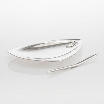 Tapio Wirkkala, fat, silver samt brevkniv, silver, Kultakeskus Tavastehus 1960 och 1964.