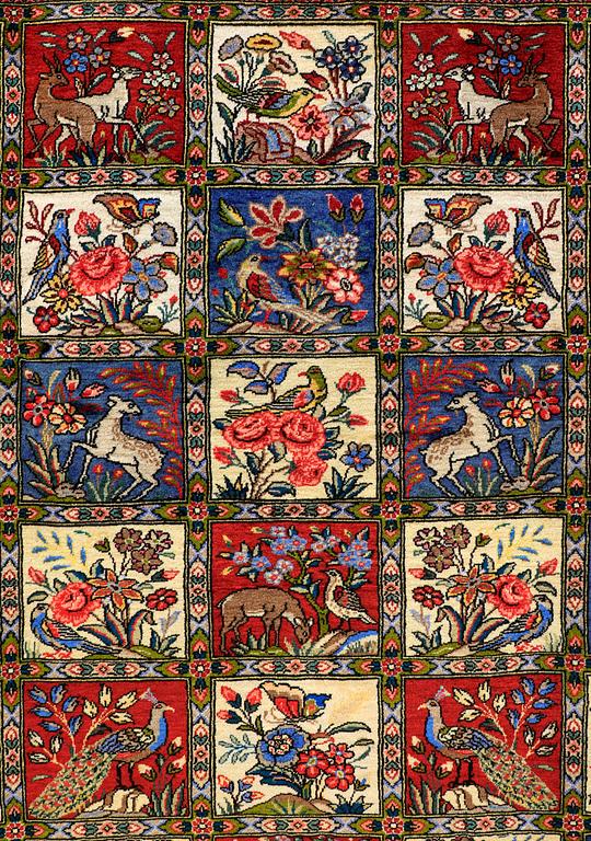 A CARPET, Figural Baktiari, ca 303 x 207 cm.