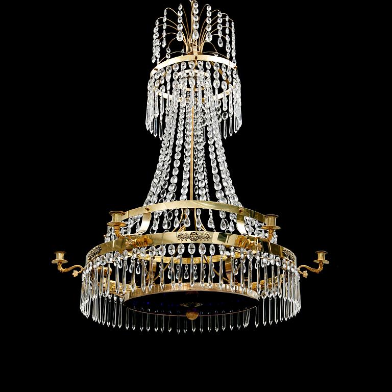 LJUSKRONA, empirestil, 1800-/1900-tal. Höjd ca 120 cm.