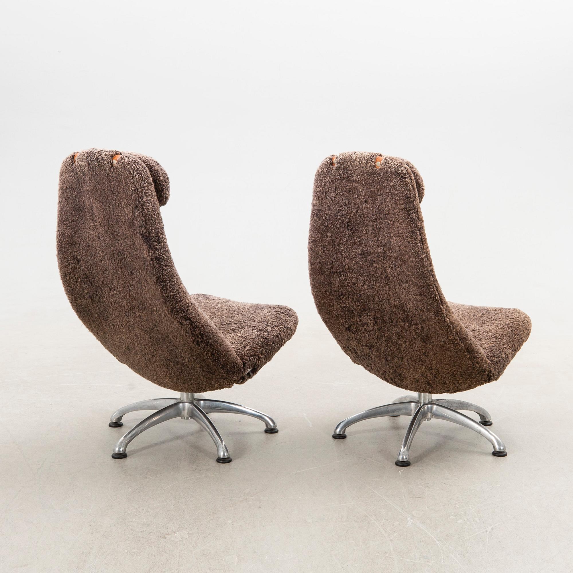 Alf Svensson, fåtöljer, ett par, "Contourette Roto", Dux.