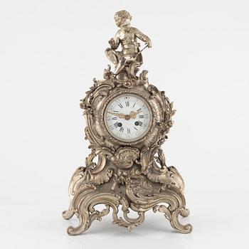 A Rococo style mantle clock, France, late 19th Century.