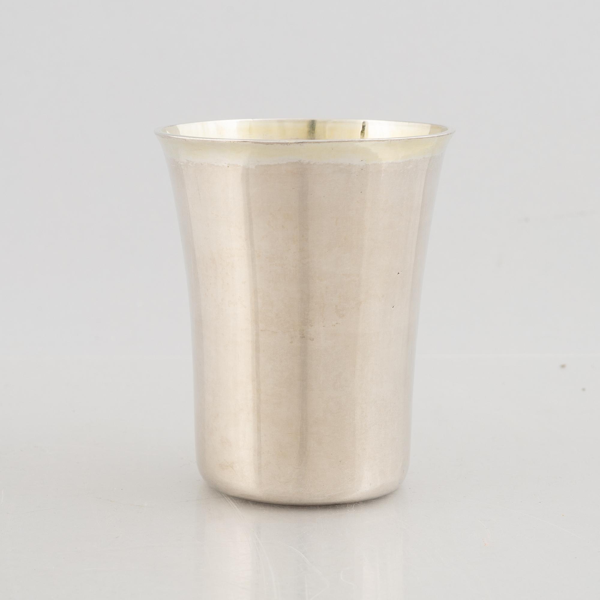 A Swedish late 18th century parcel-gilt silver beaker, mark of Anders Isleben, Norrköpimng 1795.