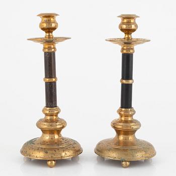 Candlesticks, a pair, Torshammar, early 20th century.