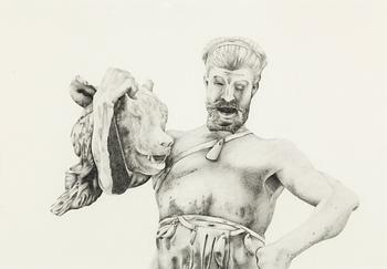 EVA MARIE LINDAHL, Graphite drawing (The Violence), signed and dated 2010 on verso.