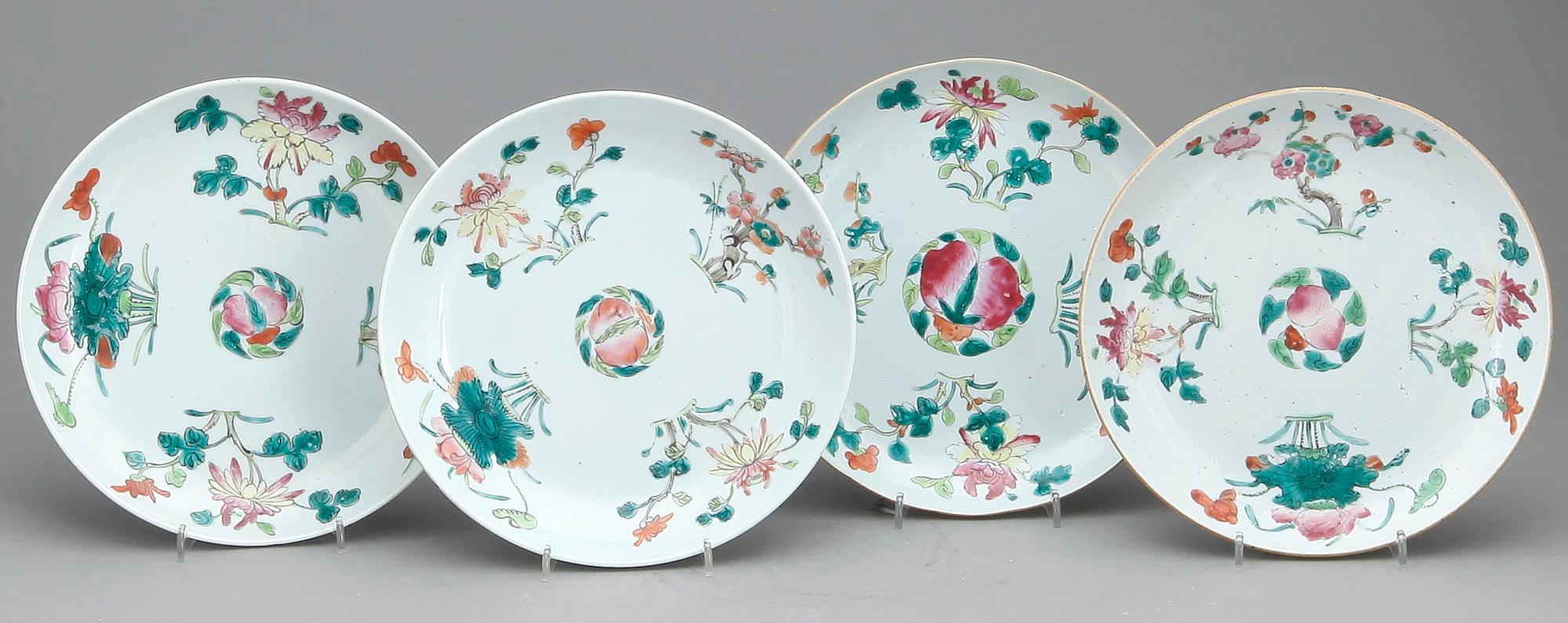 TALLRIKAR, 7 st, porslin, Kina 1800/1900-tal.