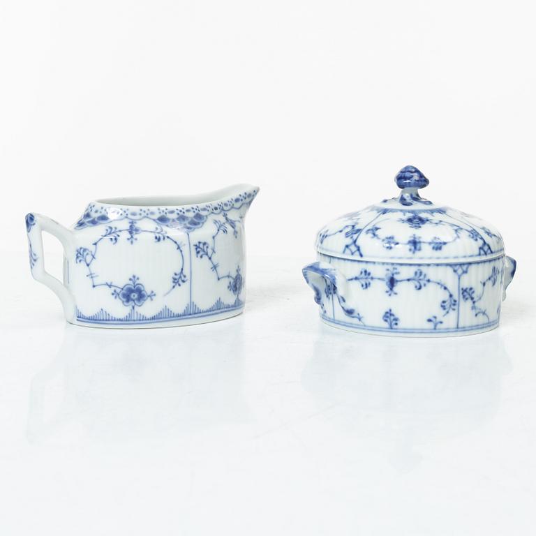 Royal Copenhagen, a 58-piece porcelain 'Blue Fluted' dinner and tea service, Denmark, mostly 1889-1934 but some pieces 1950-1984.