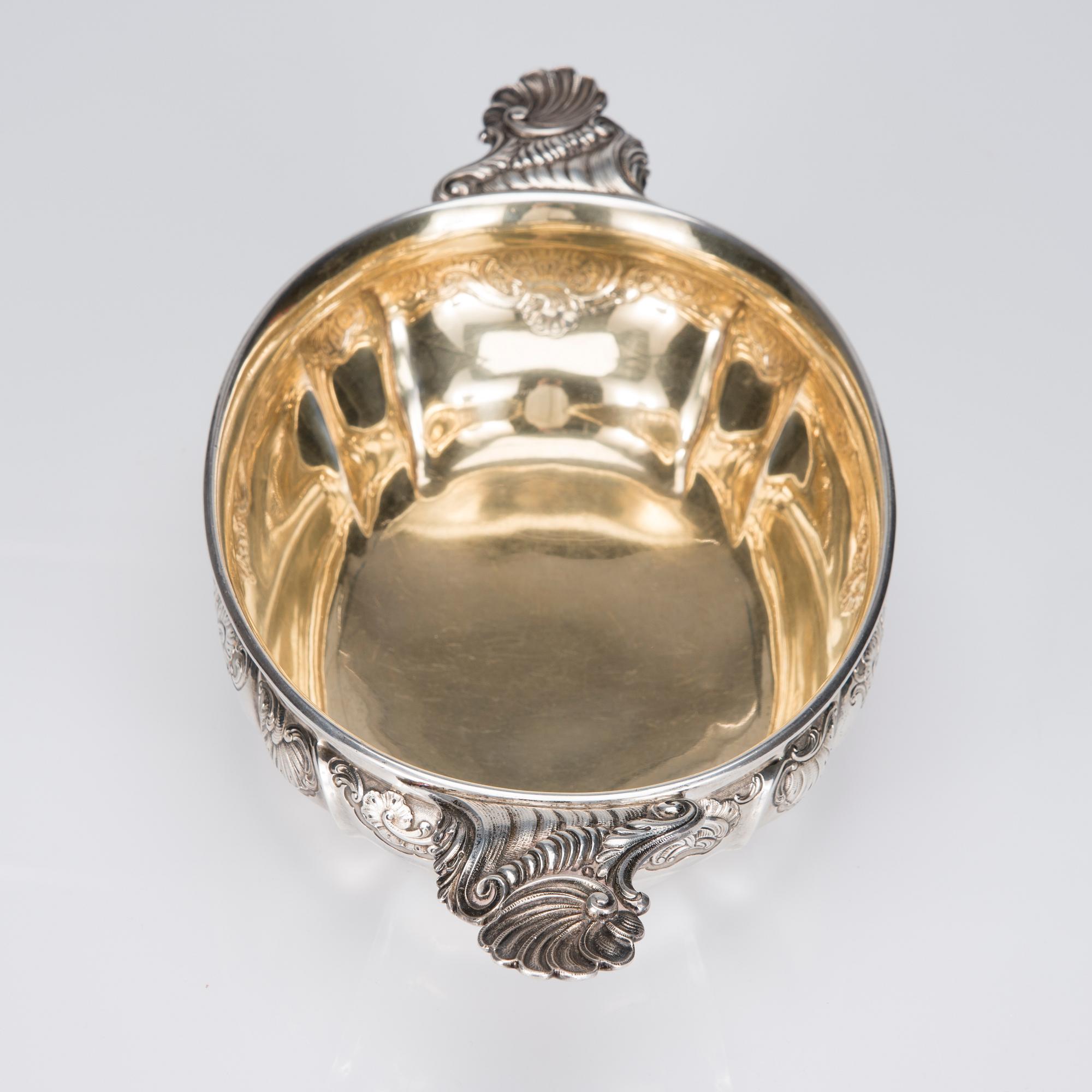 SKÅL, silver, Georg Jensen, Köpenhamn 1919, svenska importstämplar GAB F 830/1000 silver. Vikt ca 644,6 g.