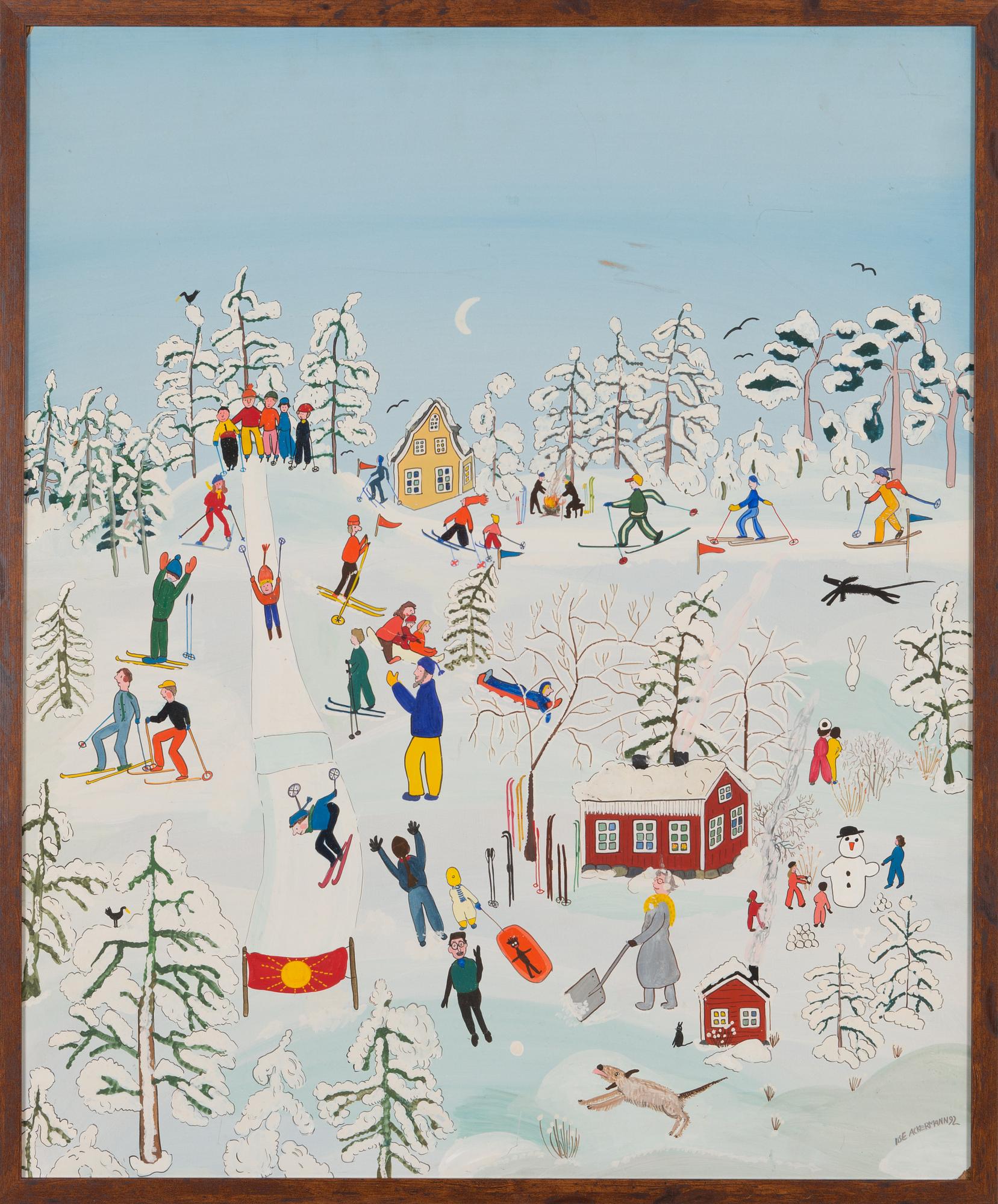 Ilse Ackermann, acrylic on board, signed and dated -92.
