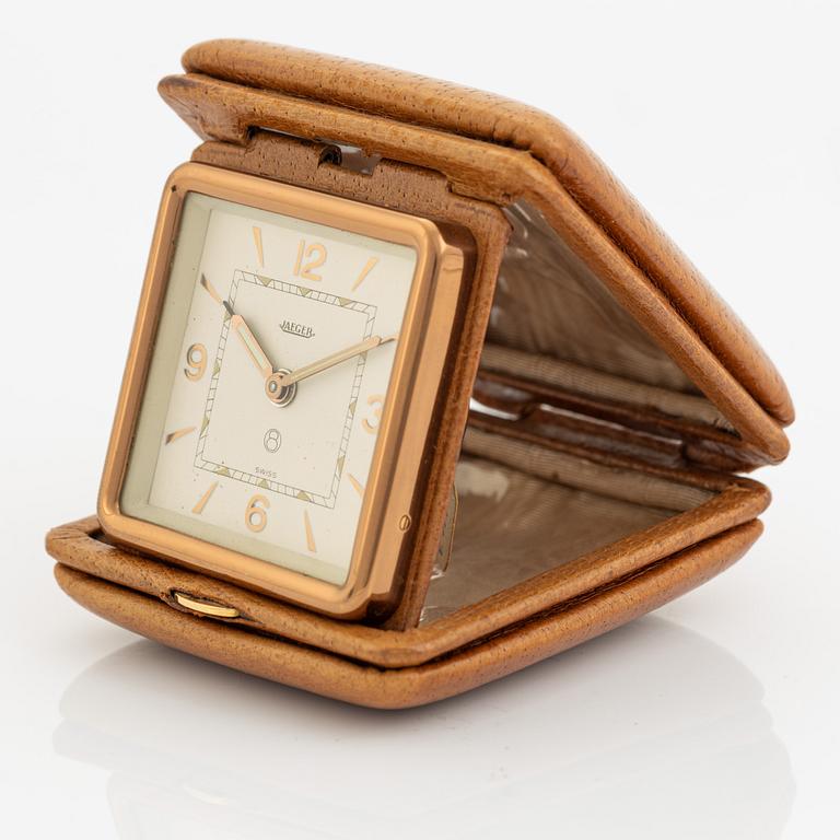 Jaeger, travel alarm clock, 72 x 85 x 34 mm.