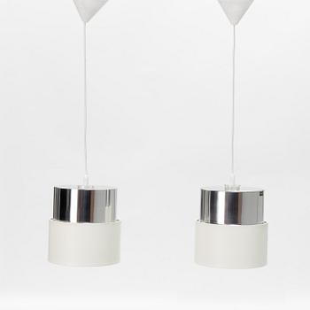 Uno & Östen Kristiansson, a pair of ceiling lights from the 'Cylindus' series, Luxus, Vittsjö, 1970's.