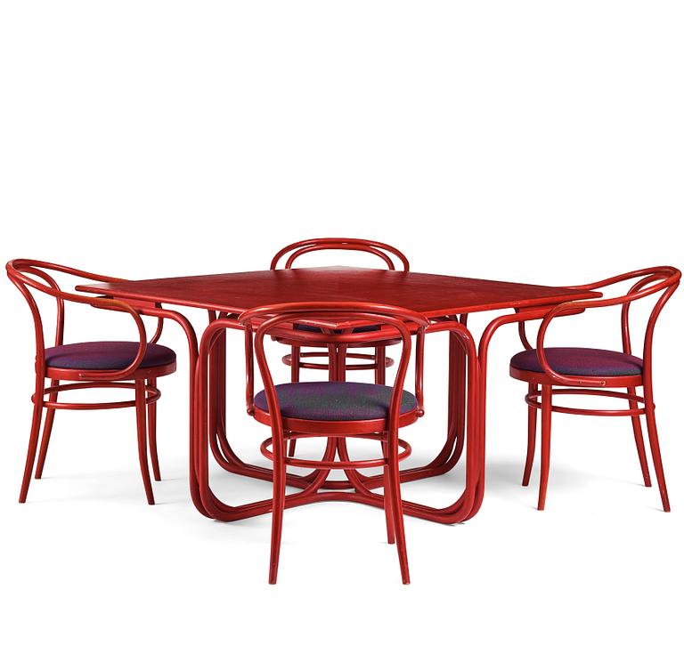Jan Bocan, bord och 4 stolar, för Tjeckoslovakiska ambassaden i Stockholm 1972, tillverkat av Thonet.