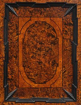 A Swedish burr-elm late baroque writing cabinet, first part 18th century.