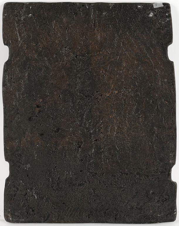 SÄTTUGNSPLATTA, gjutjärn, i gjutningen daterad 1765.