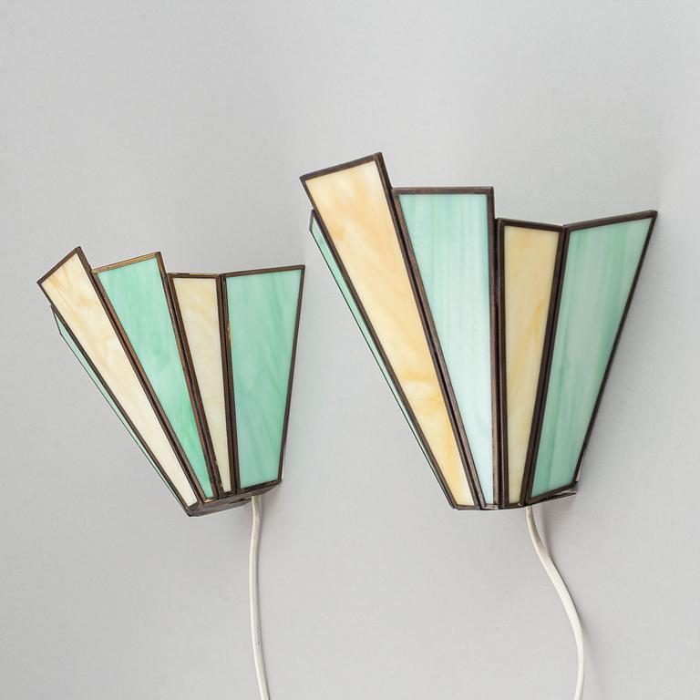 A pair of Art Deco wall lights.