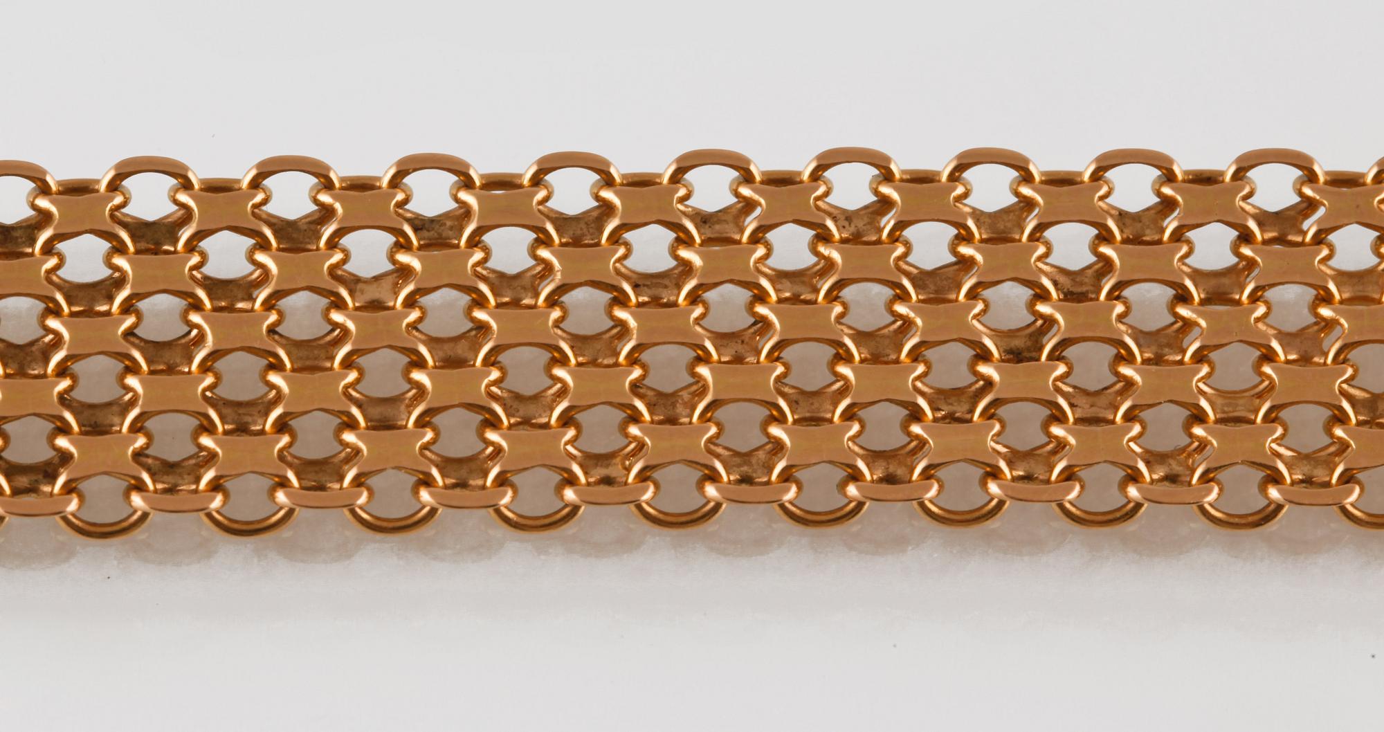 ARMLÄNK, 18K guld, Ädelsmycken, Stockholm, 1963. Vikt 33,7 gram.