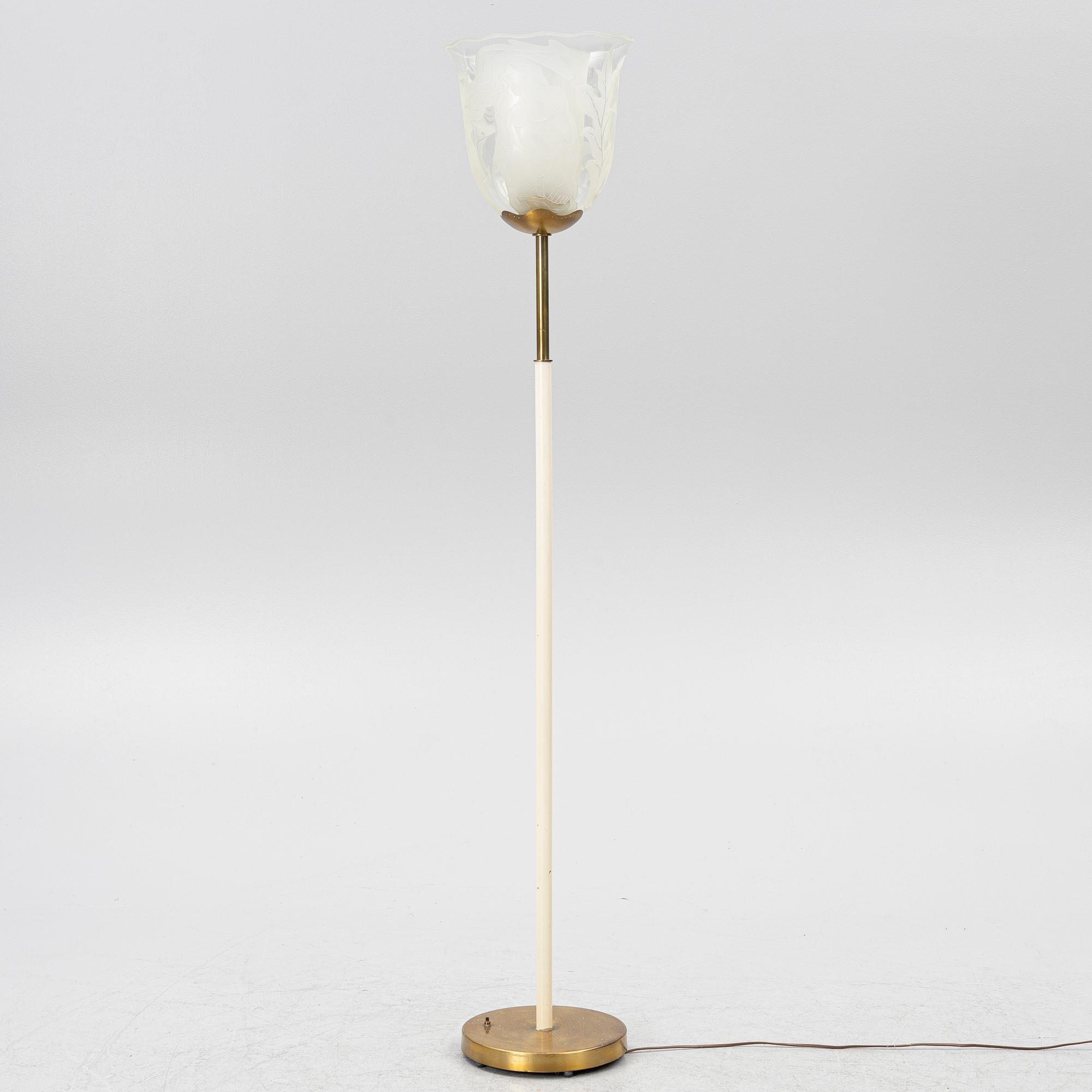 Bo Notini, a Swedish Modern floor lamp, Glössner & Co, Stockholm, 1940s.