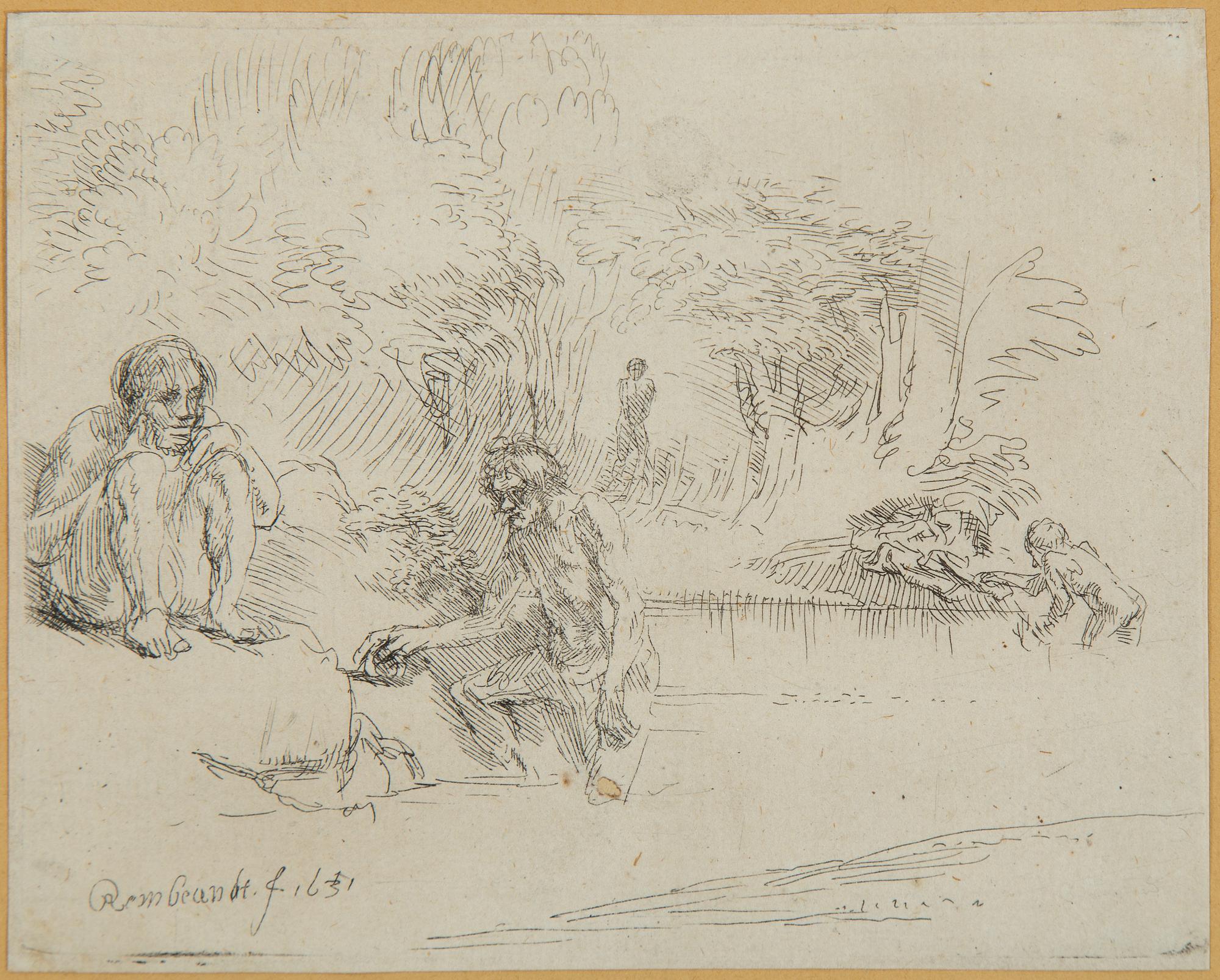 REMBRANDT HARMENSZ VAN RIJN, etching 1651, a later printing, presumably Basan, 18th century.