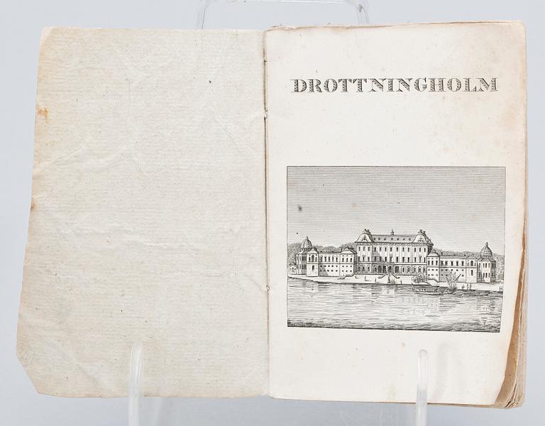 BÖCKER, 2 st, bla "Beskrifning öfver Kongl. Lust-slotten Drottningholm och China" av Anders Björklund, Stockholm 1796.