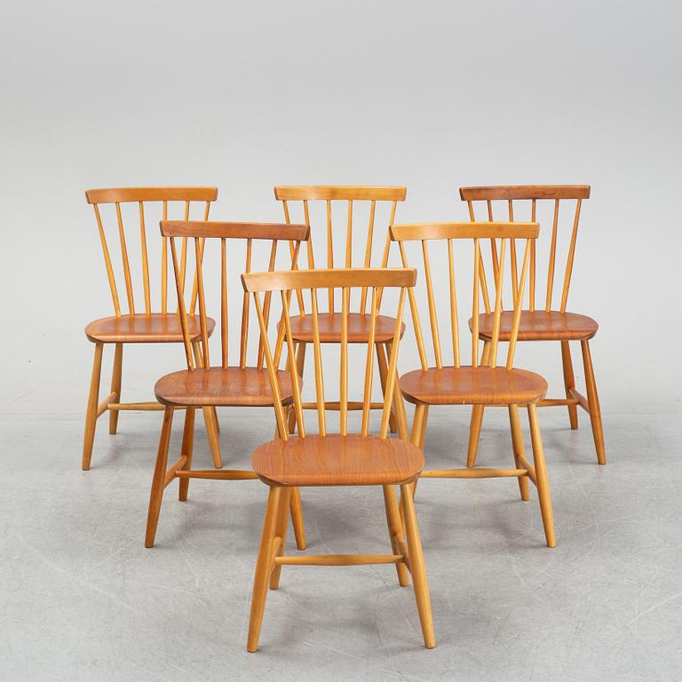 Six 1950/60's birch and teak chairs from Nesto.