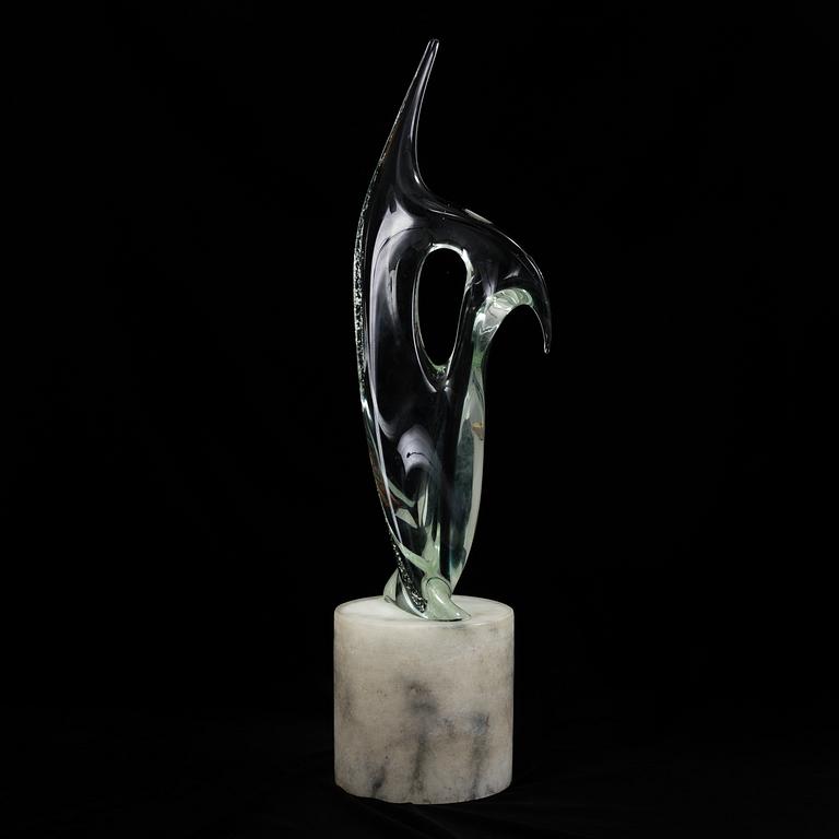 ALFREDO ROSSI, a glass sculpture from murano, Italy, signed.