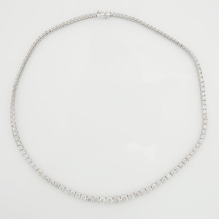 A brilliant-cut diamond necklace, 17.259 cts in total, according to inscription.