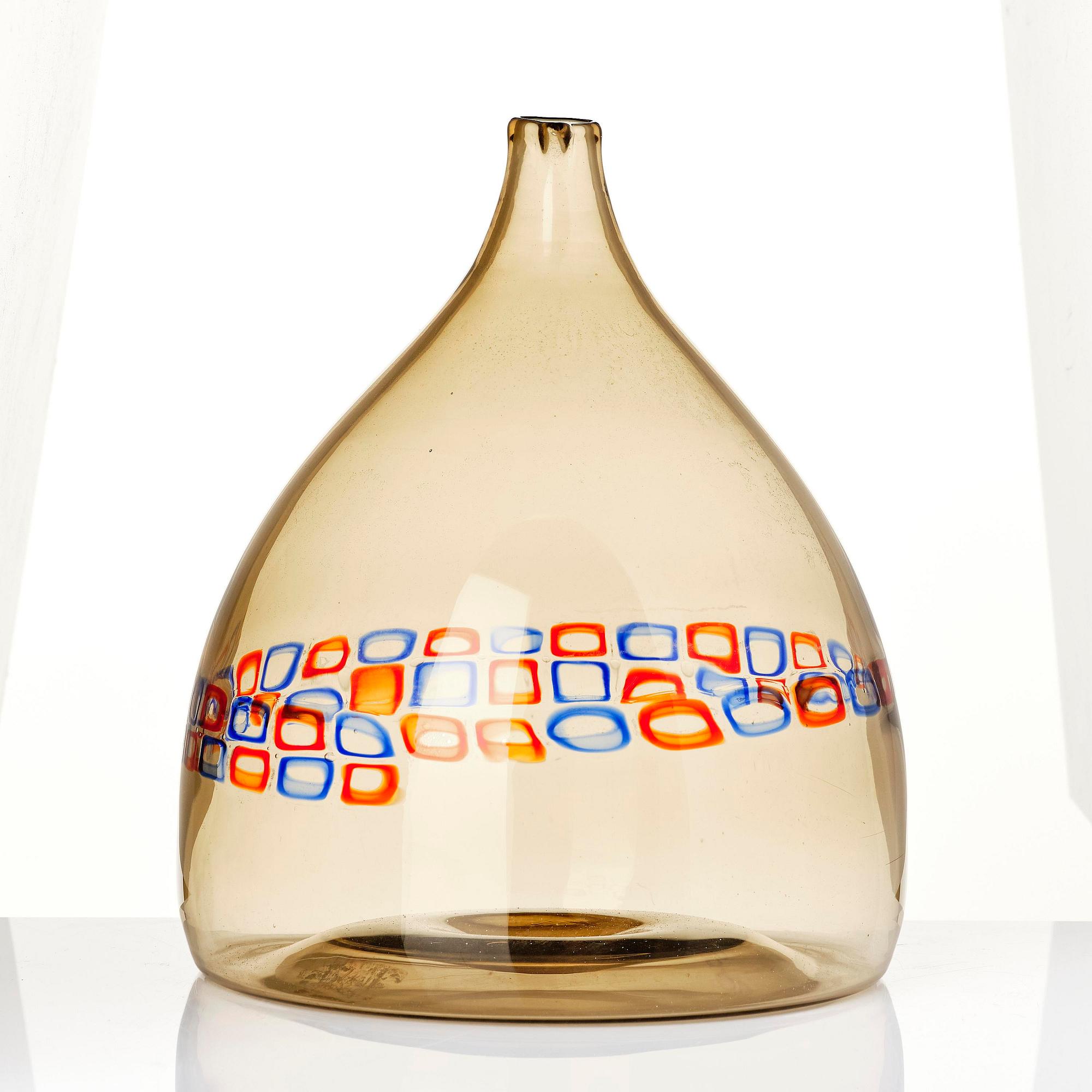 Alessandro Pianon, a murrine glass vase model S-177, Vetreria Vistosi, Murano, Italy, 1960s.