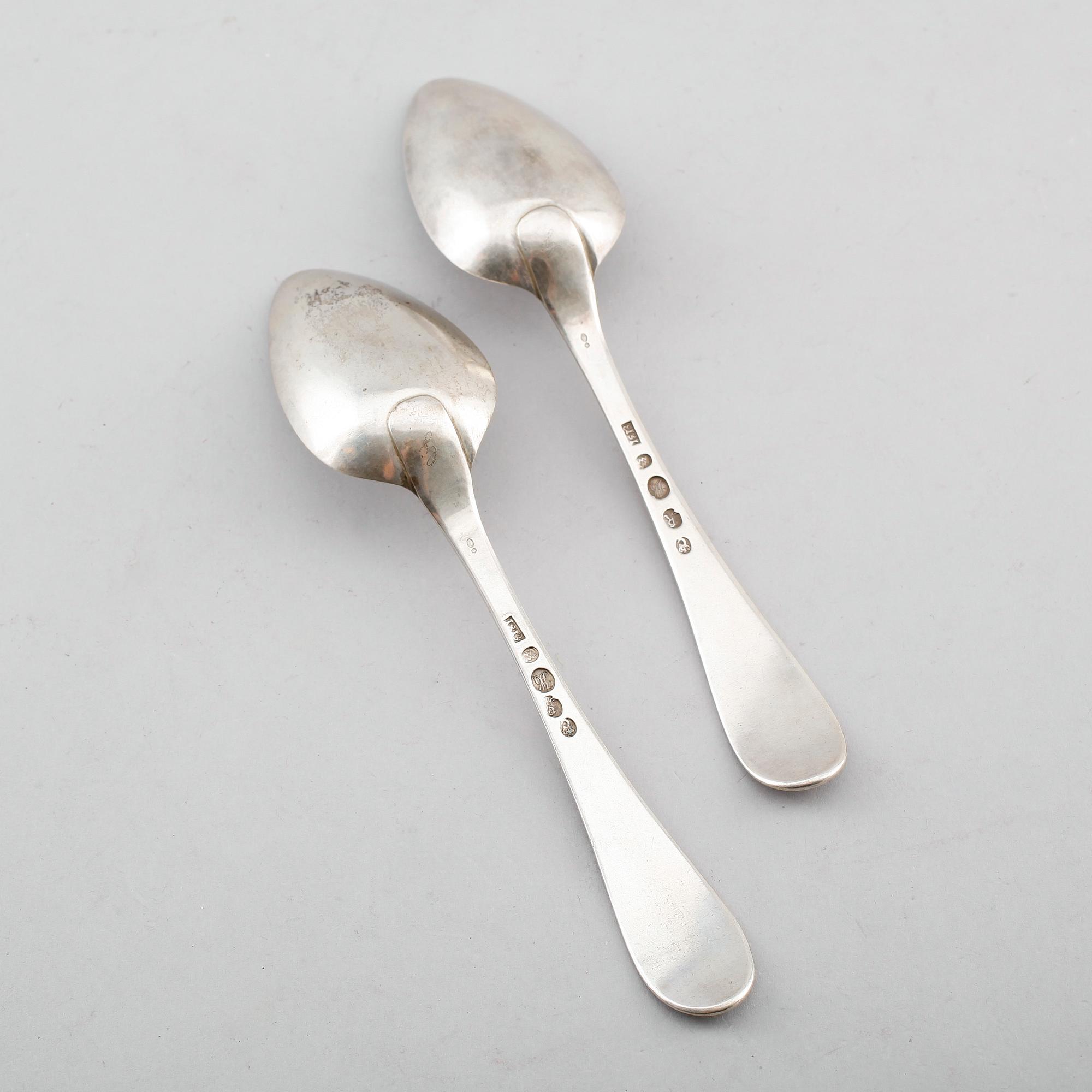 MATSKEDAR, 1 par, silver, daterade 1813, svenska importstämlar. Vikt ca 177 gram.