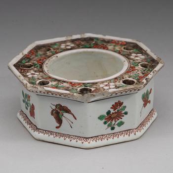 An enamelled inkstand, Qing dynasty, 18th Century.