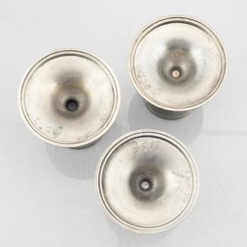 Edvin Ollers, candlesticks 6 pcs, pewter, Stockholm, 1937-1988.