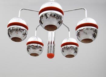 TAKLAMPA, kromad metall, 1960-tal. Höjd ca 75 cm.