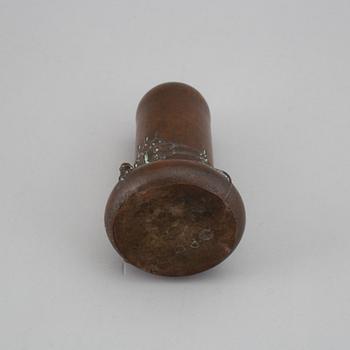 A Hugo Elmqvist Art Nouveau patinated bronze vase, by Elsa Kock, Stockholm, early 1900's.