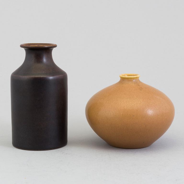 2 stoneware vases by Erich and Ingrid Triller, Tobo 1950´s/60´s.