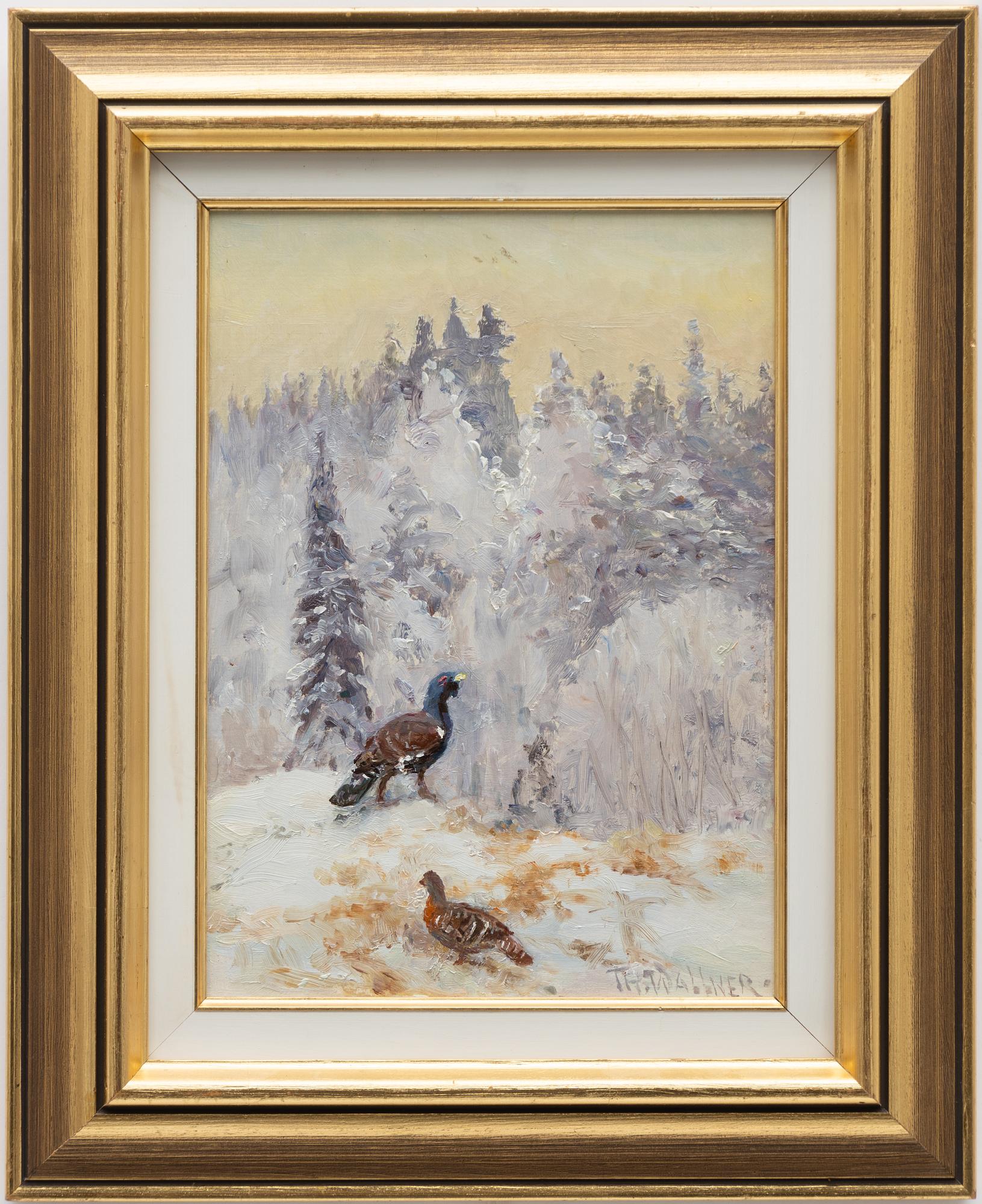 Thure Wallner, Capercaillies in a Winter Landscape.