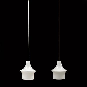 LISA JOHANSSON-PAPE, a pair of 'Pagodi' ceiling lights in glass, from Iittala, Finland.