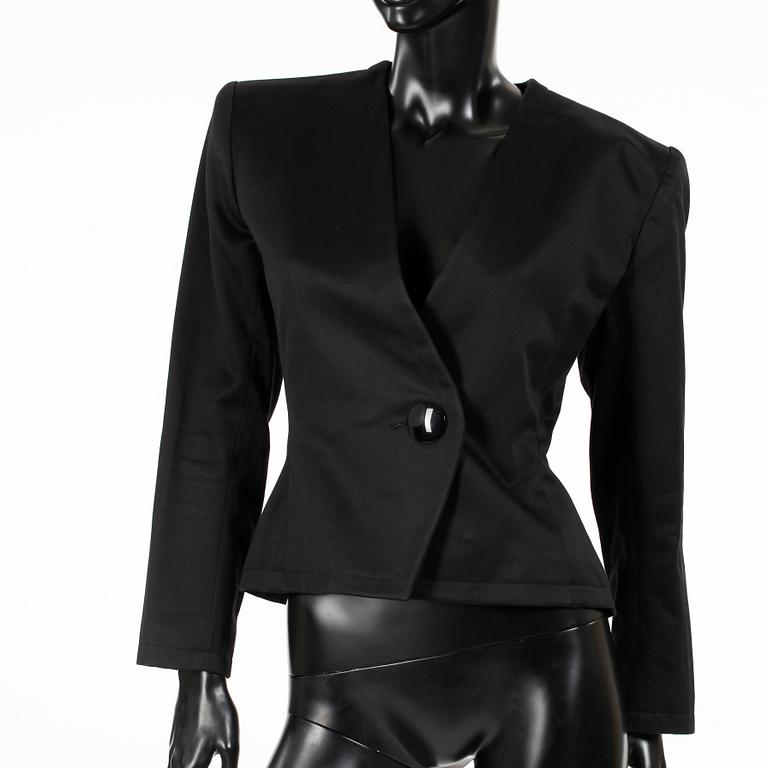 YVES SAINT LAURENT, a black jacket.